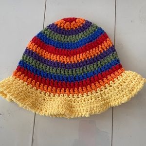 Striped Yellow Sunhat with Yellow Brim